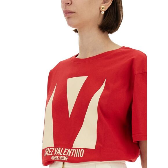 Valentino Women "Chez Valentino" Print T-Shirt - Picture 4 of 4